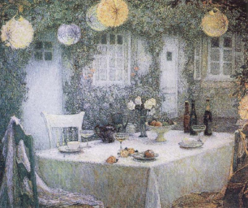 Le Sidaner Henri Table beneath Lanterns oil painting picture